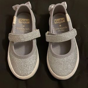 Silver sparkly Keds sneakers